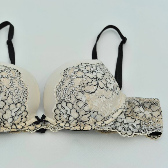 Vintage Victoria’s Secret Floral Embroidery Rhinestones Push Up Bra - Picture 2 of 16